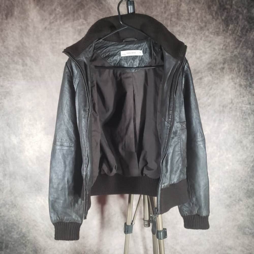 Zara Basic Leather Jacket - image 3